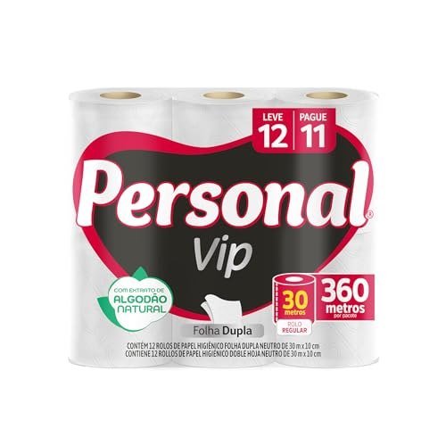 Personal VIP - Papel Higiênico, Folha Dupla, 12 unidades