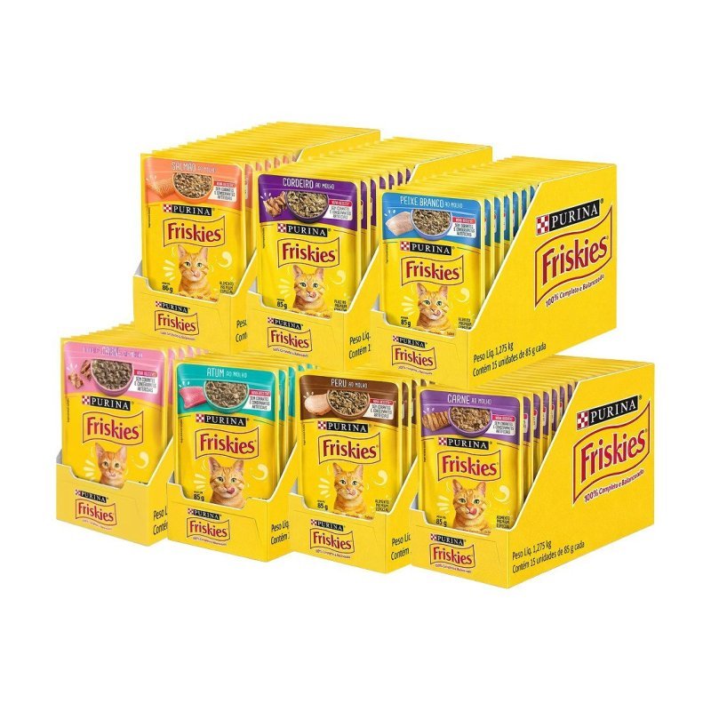 Ração Úmida Friskies 85g Caixa com 15 unidades