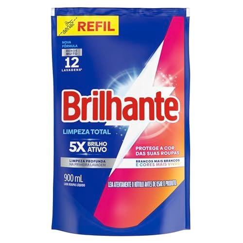 Brilhante Sabão Liquido Limpeza Total Refil 900 Ml