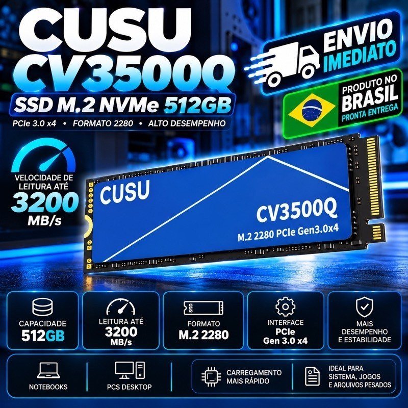 SSD M.2 NVMe CUSU 512GB 3200 MB/s 2280 PCIE 3.0