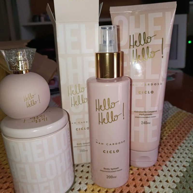 Combo Ciclo Hello Hello! Deo Colônia 50ml, Hidratante 240ml, Body Splash by Nah Cardoso 200ml