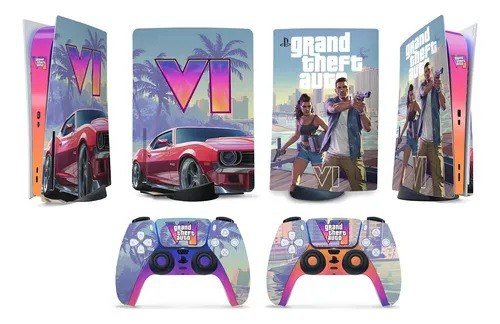 Skin Para Ps5 Adesivo Gta Vi 6 B Premium