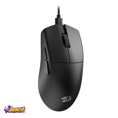 Mouse Gamer Redragon K1ng 1K Preto PAW3327 Cabo USB Tipo-C Removível 12400 DPI M724