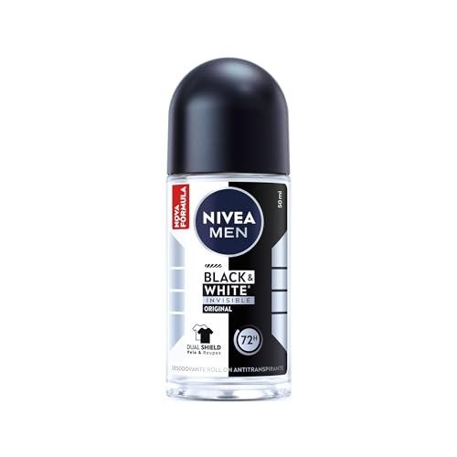 NIVEA MEN Desodorante Antitranspirante Roll On Invisible Black & White 50ml