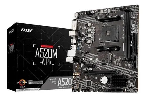 Placa-mãe MSI A520m-a Pro Am4 Matx DDR4 Preto