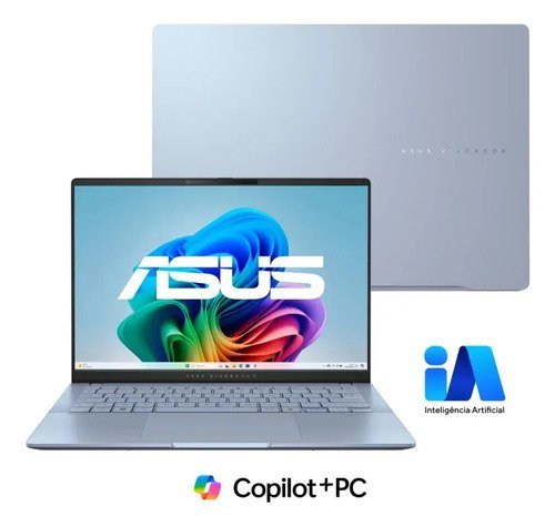 Notebook ASUS Vivobook S 14 S5406SA Copilot+ PC Intel Core Ultra 7 256 V 16GB RAM 512GB SSD Windows 11 Home 14" OLED Mist Blue QD299W