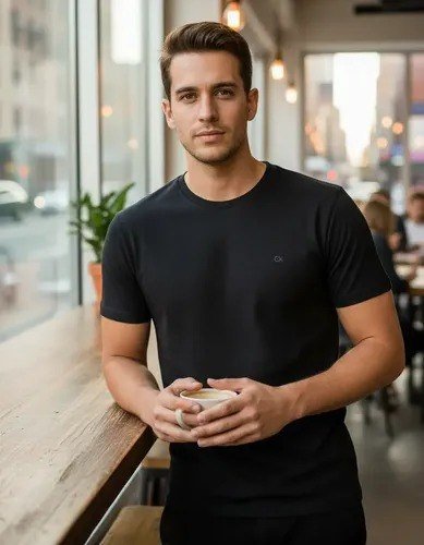 Camiseta Masculina Básica Slim Algodão - Várias Cores Ogochi