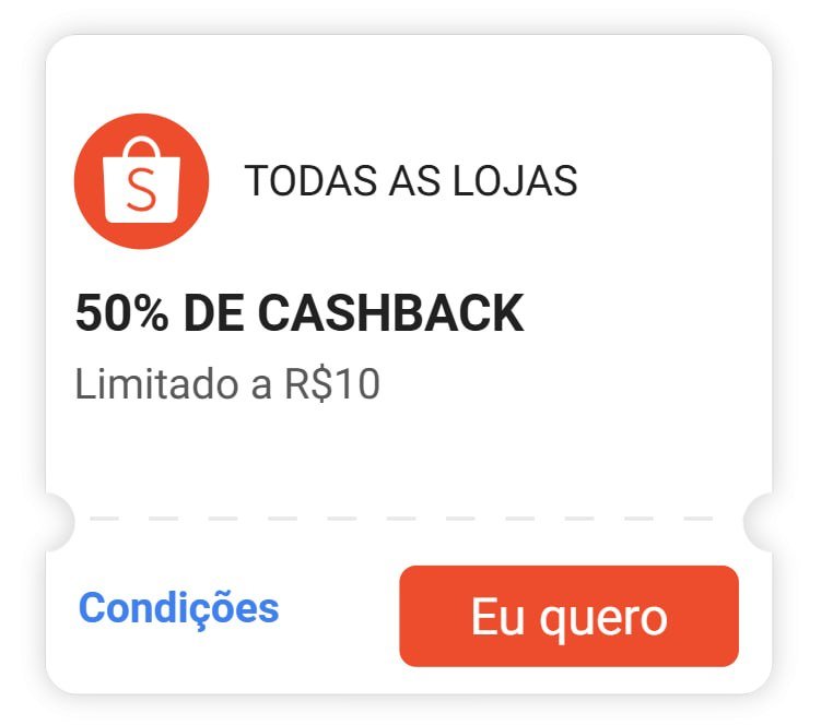 Cupom de Cashback Shopee