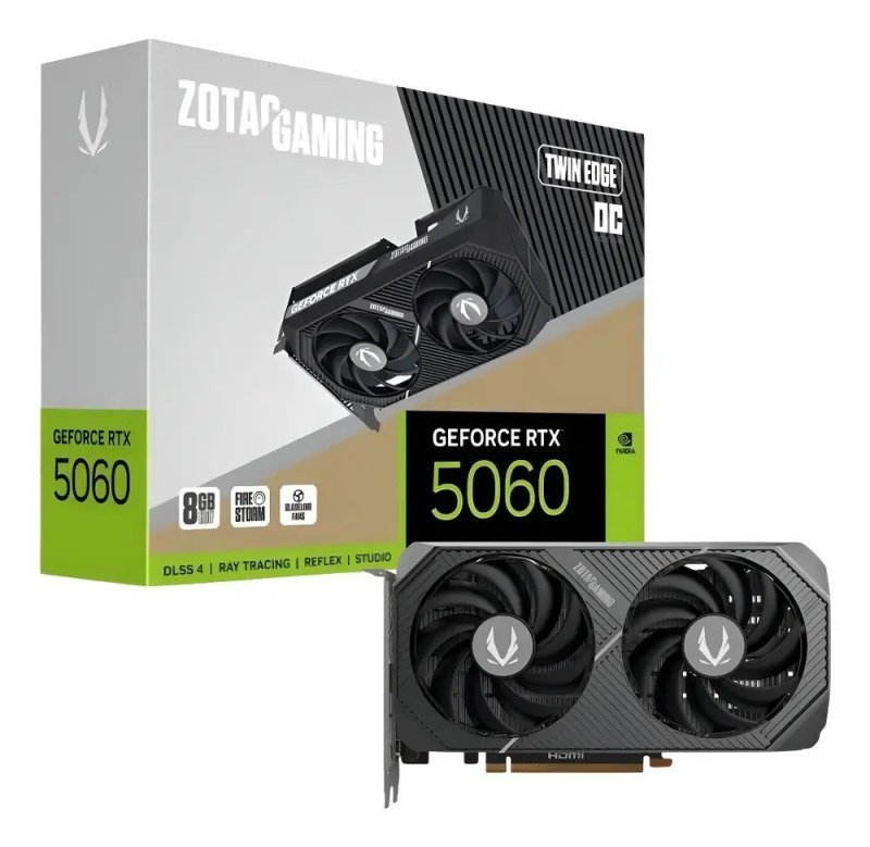 Placa de Vídeo Zotac RTX 5060 Twin Edge OC 8GB GDDR7
