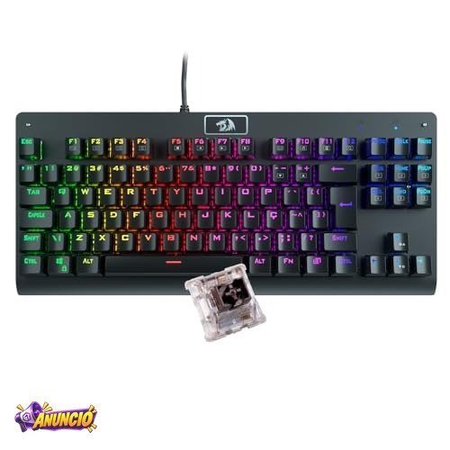 Teclado Mecânico Gamer Redragon Dark Avenger K568-2 Rgb Switch Brown Com Fio