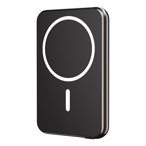 Geonav Power Bank, Carregador Portátil Universal por Indução 5.000mAh, Ultraslim Carregamento rápido, Compatível com MagSafe®