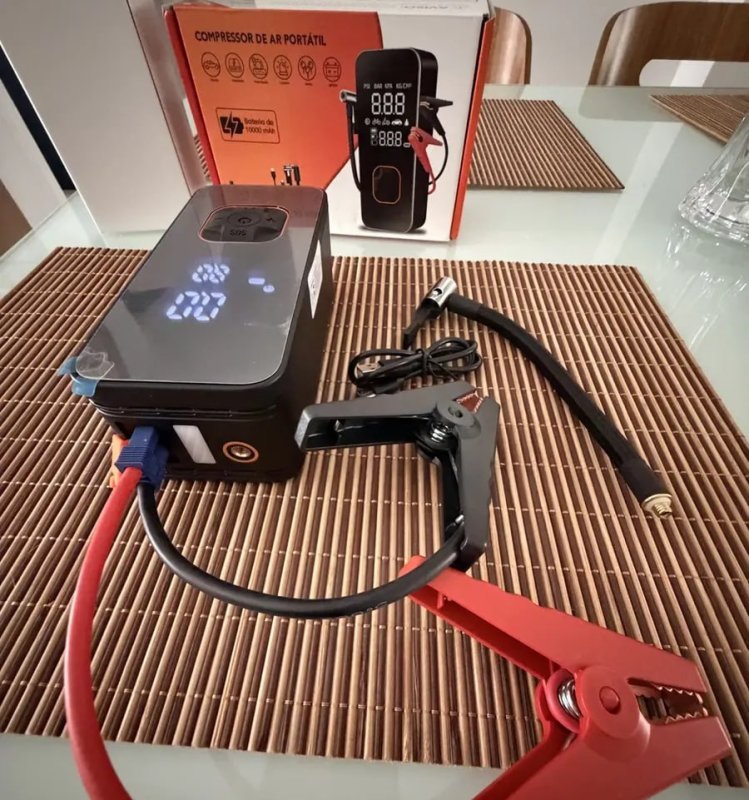 Auxiliar de Partida Com Compressor de Ar Portátil