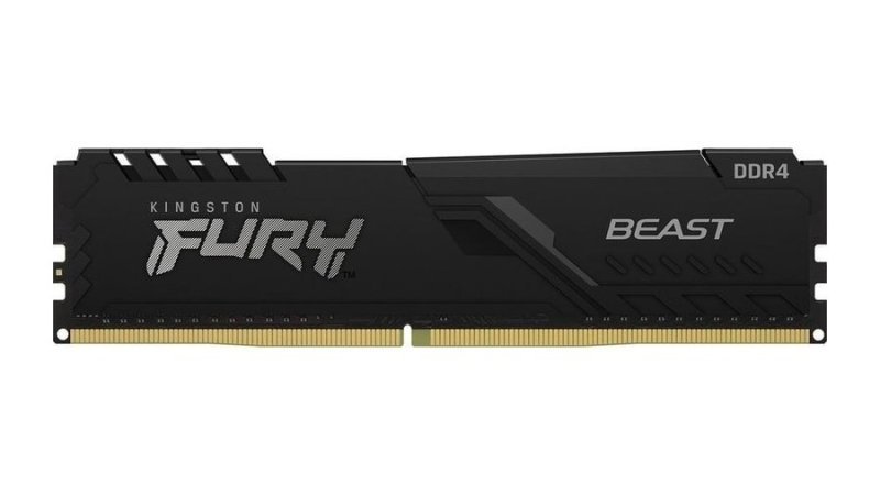 Memória Ram Kingston Fury Beast 8Gb Ddr4 3200MHz Cl16 Dimm Preto Kf432c16bb/8