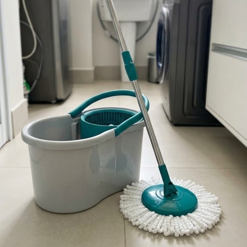 Mop Giratório + Balde 8 Litros Flash Limp 1 Refil + Frete Grátis