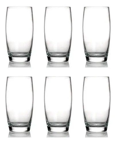 Kit 6 Copos Oca Nadir 300ml Vidro para Água e Suco
