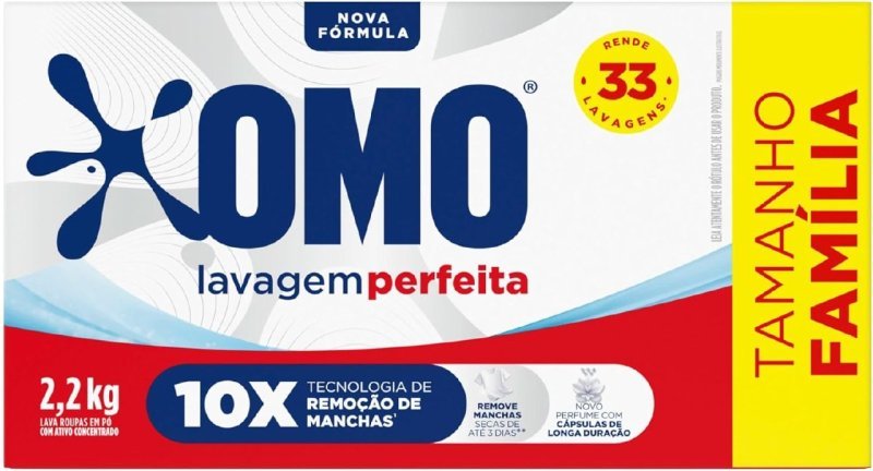 2x OMO Sabão Em Pó Lavagem Perfeita 2.2Kg