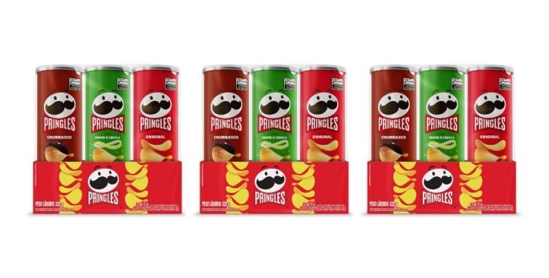 9x Pringles (Original, Creme e Cebola e Churrasco)