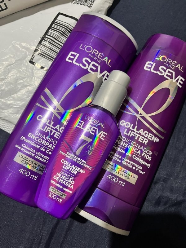 Kit Shampoo Condicionador Sérum Elseve L'Oréal Colágeno 400ml+400ml+100ml
