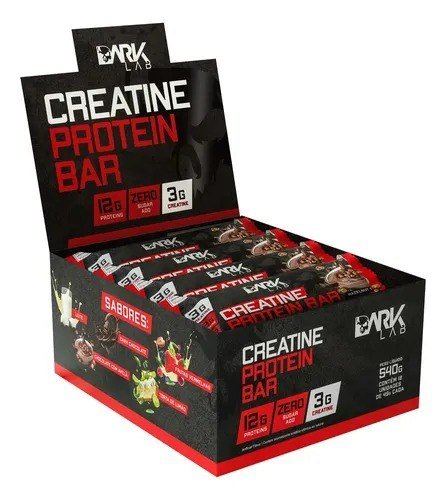 Creatine Protein Bar 12 Un 45g Dark Lab Sabor Trufa de avelã