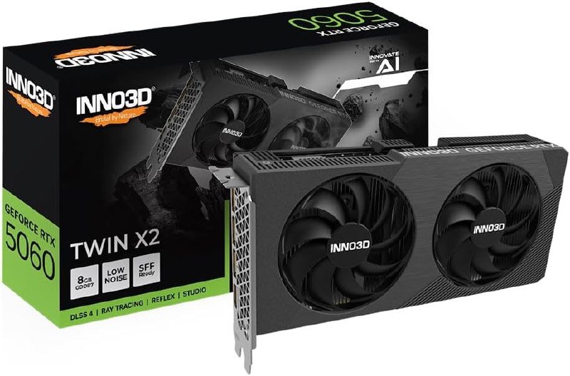 GPU INNO3D GEFORCE RTX 5060 TWIN X2 8GB 128BITS GDDR7 N50602-08D7-195071N
