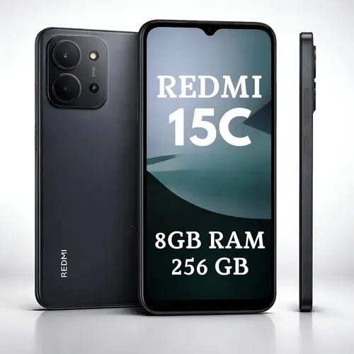 Xiaomi Redmi 15C 256GB 8GB RAM + Estojo + Carregador 33W Preto