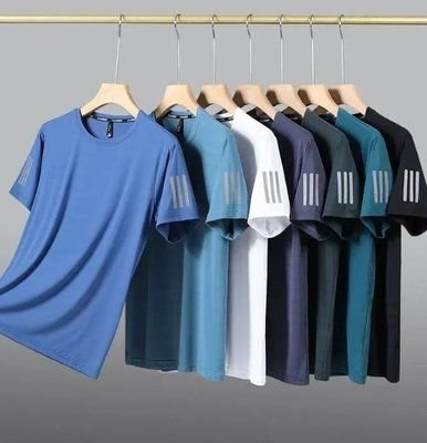 Camiseta Masculina Seda Gelada Slim-fit Estilo Esportivo