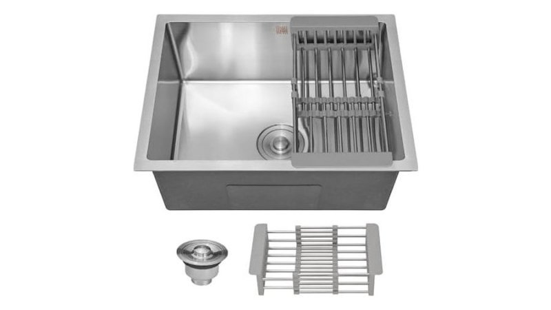HOLTTER Kit Cuba Cozinha Gourmet Aço Inox 304 Resistente Corrosão Acompanha Cesto Escorredor Elegante Chique
