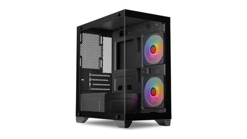 Gabinete Gamer Tgt Gladiator, Rainbow, Mid-Tower, Lateral de Vidro, Com 2 Fans, Preto, Tgt-Gld-Bk