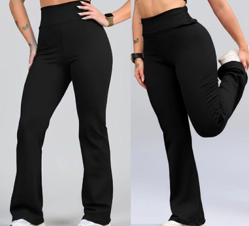 Calça Legging Flare Cintura Alta