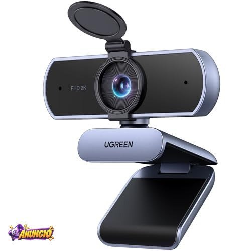 UGREEN Webcam 2K 30Hz QHD para PC Com Microfone Antirruído