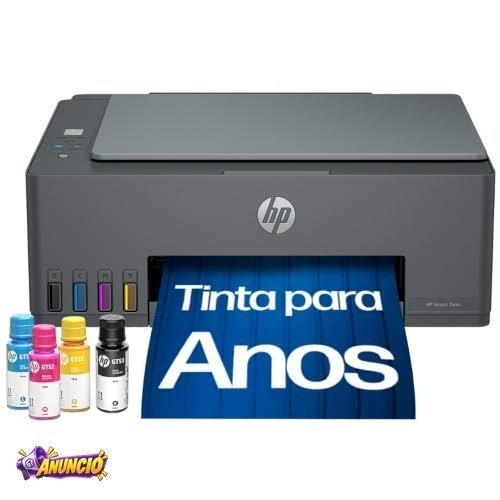 Impressora Multifuncional HP Smart Tank 589 Tanque de Tinta Colorida Wi-Fi, USB - Alta Economia - Copiadora e Scanner
