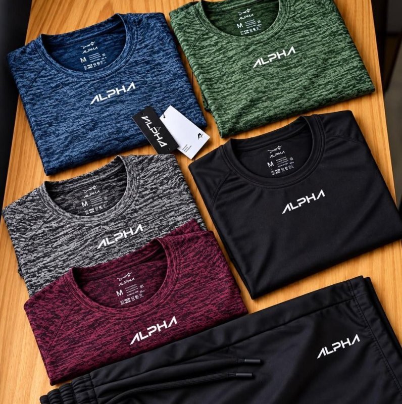 Kit 5 Camisetas New Fluid Dry Alpha (P e M)