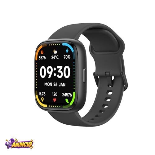 Bettdow SmartWatch, relógio smartwatch com Ecrã tátil e Alexa, à prova d'água IP68, relógio feminino e masculino, com 100+ modo esportivo e recebimento de notificações (preto)