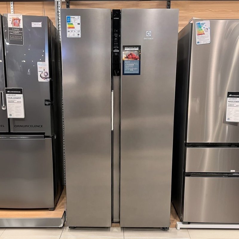 Geladeira Electrolux IS4S Frost Free Inverter 435L Side by Side cor Inox Look + Frete Grátis