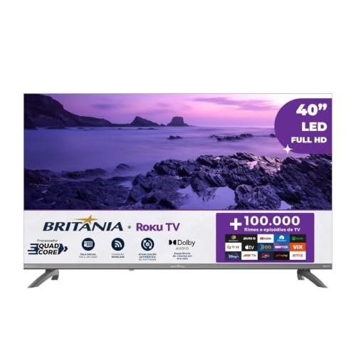 Smart TV 40" Britânia Roku TV HDR10 Dolby Audio B40CRA