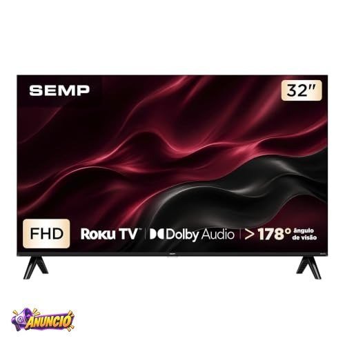 Smart TV Semp 32 Polegadas LED Full HD S42R Roku TV Wi-Fi Dolby Audio Brilho até 220 Nits 32S42R