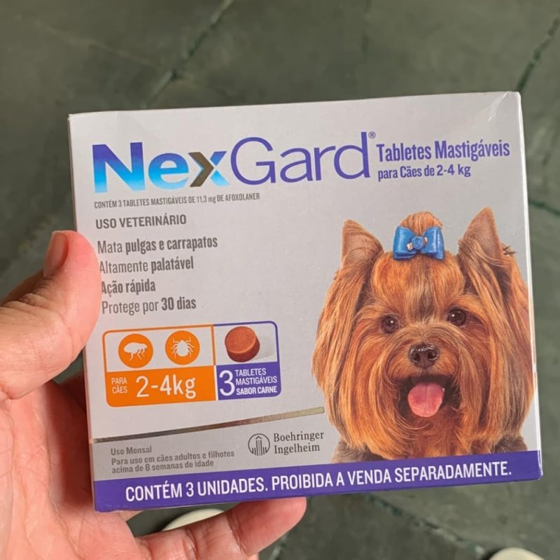 NexGard Antipulgas e Carrapatos para Cães de 2 a 4kg 3 tabletes
