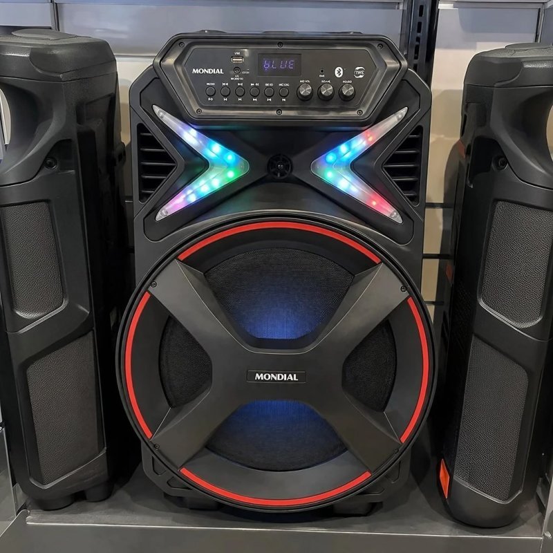 Caixa Amplificada Connect Lights Plus CM-700 Mondial Preta