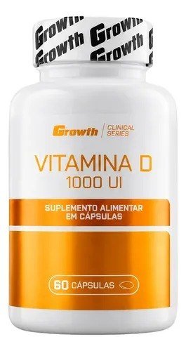 Vitamina D 1000ui 60 Caps Growth Supplements - Sem Sabor