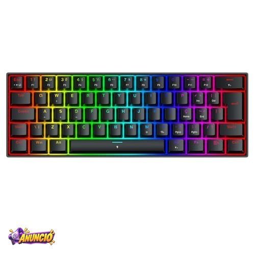 Teclado Magnético Gamer Redragon Fizz RGB Preto 60% Polling Rate 8K Rapid Trigger Switch Linear K617RGB-M