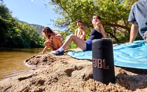JBL Grip, Caixa de Som Bluetooth Portátil à Prova d'Água com Luz - Preto