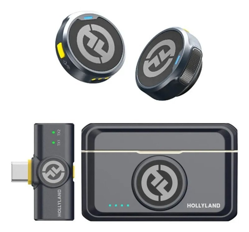 Hollyland Microfone Sem Fio Duplo Lark M2 Usb-c Para iPhone Cor Preto
