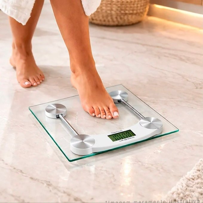 Balança Digital Vidro Temperado Transparente 180kg + Frete Grátis
