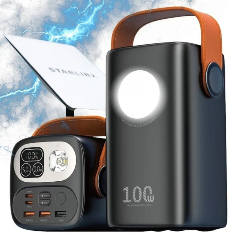 Power Bank 60.000mah 100w Para - Starlink Mini Ultra Rápido Carregador Portátil e notebook