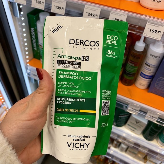 Refil Shampoo Anticaspa Dercos 200g com Frete Grátis