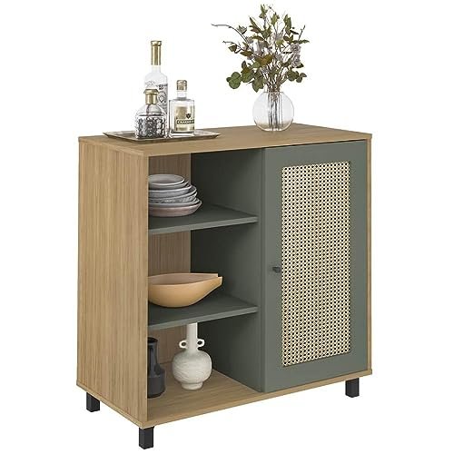 Artely Buffet Charlotte com 1 Porta, Carvalho/Menta