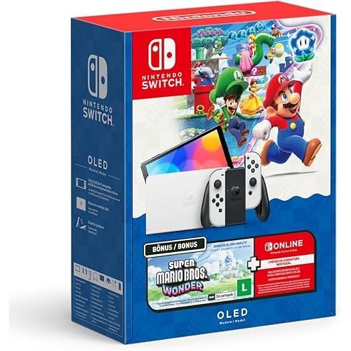 Bundle Nintendo Switch OLED + Super Mario Bros. Wonder + 3 Meses de NSO