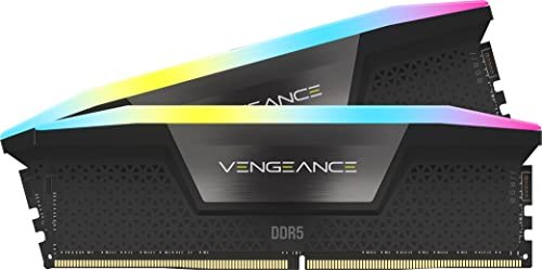 Memória Corsair Vengeance RGB - 32GB (2x16GB), DDR5, 5200Mhz, C40, Preto - CMH32GX5M2B5200C40