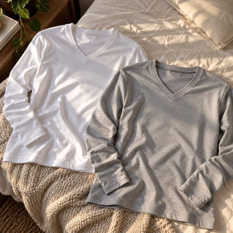 Kit 2 Camiseta Zahav Masculina Gola V Manga Longa Algodão