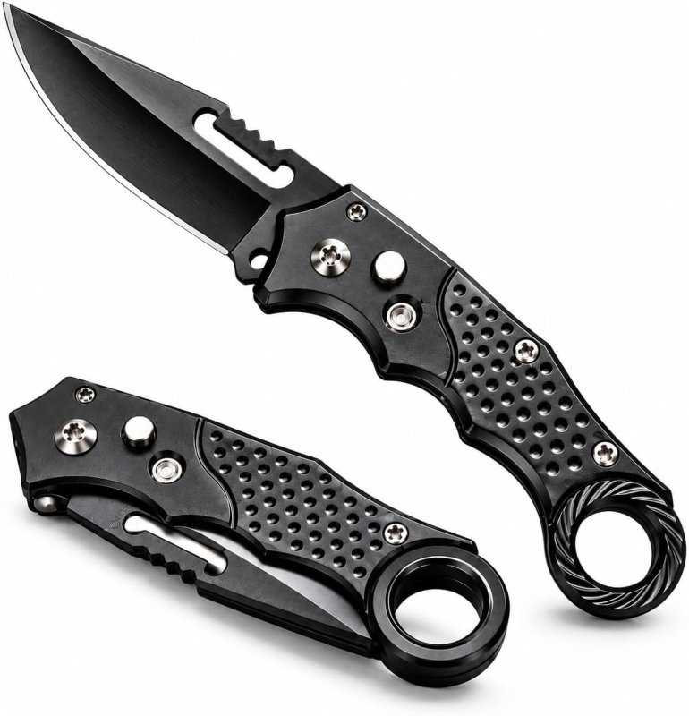 Canivete Tático 16cm Compacto em Aço Inoxidável Dobrável com Trava de Segurança Cabo Antiderrapante para Camping Trilha Pesca e Uso Diário
